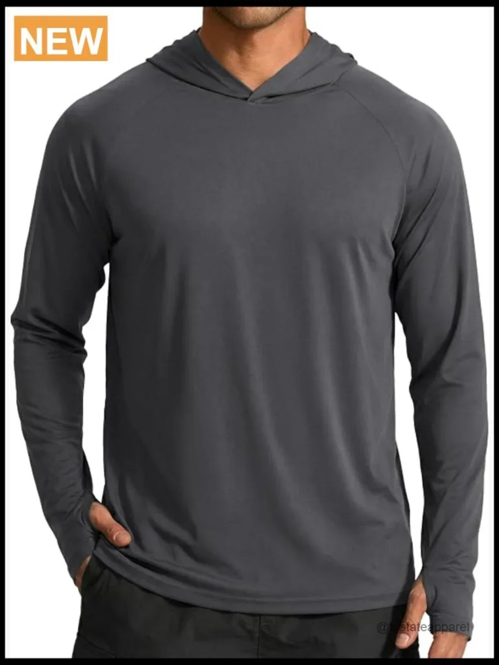 Men's UPF 50+ Sun Shirt Long Sleeve Hoodie Rash Guard Fishing Hiking Running
